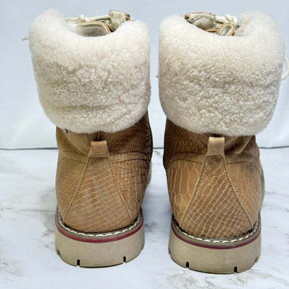 Rare Royal Canadian Cambridge “Croc” Embossed Leather Waterproof Boots 8.5 - Picture 3 of 16